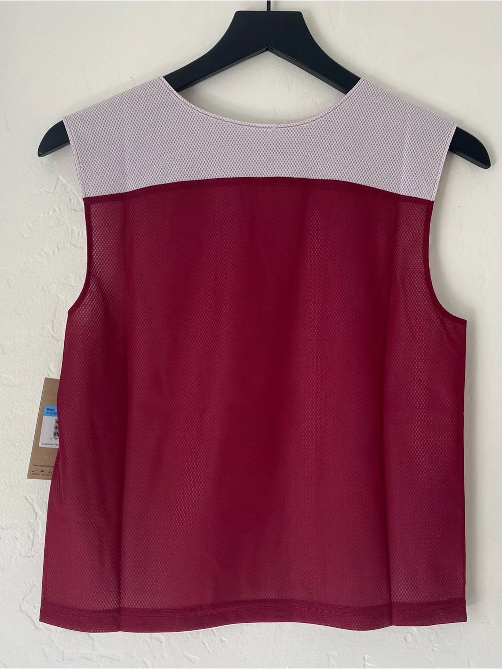 NWT Nike Revert Maroon/ White Mesh Sleeveless Jersey